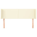 sengegavl med kanter 147x16x78/88 cm kunstlæder cremefarvet