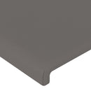 sengegavl med kanter 147x16x78/88 cm kunstlæder grå