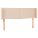 sengegavl med kanter 147x16x78/88 cm kunstlæder cappuccino