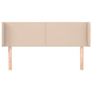 sengegavl med kanter 147x16x78/88 cm kunstlæder cappuccino
