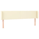 sengegavl med kanter 163x16x78/88 cm kunstlæder cremefarvet