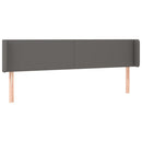 sengegavl med kanter 163x16x78/88 cm kunstlæder grå