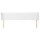 sengegavl med kanter 183x16x78/88 cm kunstlæder hvid