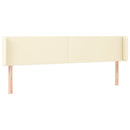sengegavl med kanter 183x16x78/88 cm kunstlæder cremefarvet