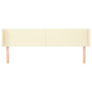 sengegavl med kanter 183x16x78/88 cm kunstlæder cremefarvet