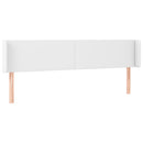 sengegavl med kanter 203x16x78/88 cm kunstlæder hvid