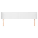 sengegavl med kanter 203x16x78/88 cm kunstlæder hvid