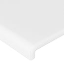 sengegavl med kanter 203x16x78/88 cm kunstlæder hvid