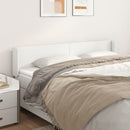 sengegavl med kanter 203x16x78/88 cm kunstlæder hvid