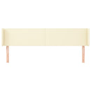 sengegavl med kanter 203x16x78/88 cm kunstlæder cremefarvet