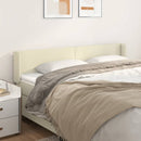 sengegavl med kanter 203x16x78/88 cm kunstlæder cremefarvet