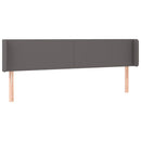 sengegavl med kanter 203x16x78/88 cm kunstlæder grå
