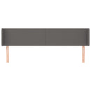 sengegavl med kanter 203x16x78/88 cm kunstlæder grå