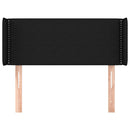 sengegavl med kanter 83x16x78/128 cm stof sort