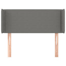 sengegavl med kanter 93x16x78/88 cm stof mørkegrå