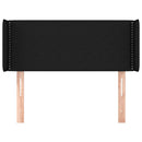 sengegavl med kanter 93x16x78/88 cm stof sort