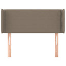 sengegavl med kanter 93x16x78/88 cm stof gråbrun