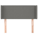 sengegavl med kanter 103x16x78/88 cm stof mørkegrå