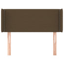 sengegavl med kanter 103x16x78/88 cm stof mørkebrun