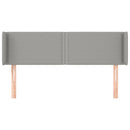 sengegavl med kanter 147x16x78/88 cm stof lysegrå