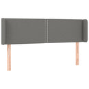 sengegavl med kanter 147x16x78/88 cm stof mørkegrå