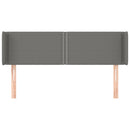 sengegavl med kanter 147x16x78/88 cm stof mørkegrå