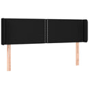 sengegavl med kanter 147x16x78/88 cm stof sort