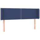 sengegavl med kanter 147x16x78/88 cm stof blå