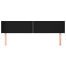 sengegavl med kanter 163x16x78/88 cm stof sort