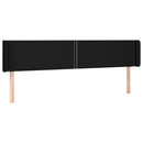 sengegavl med kanter 183x16x78/88 cm stof sort
