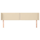 sengegavl med kanter 183x16x78/88 cm stof cremefarvet