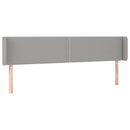 sengegavl med kanter 203x16x78/88 cm stof lysegrå