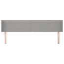 sengegavl med kanter 203x16x78/88 cm stof lysegrå