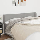 sengegavl med kanter 203x16x78/88 cm stof lysegrå