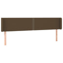 sengegavl med kanter 203x16x78/88 cm stof mørkebrun