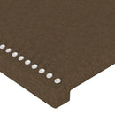 sengegavl med kanter 203x16x78/88 cm stof mørkebrun