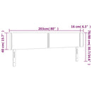 sengegavl med kanter 203x16x78/88 cm stof cremefarvet