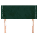 sengegavl med kanter 83x16x78/88 cm fløjl mørkegrøn