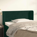 sengegavl med kanter 83x16x78/88 cm fløjl mørkegrøn