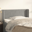 sengegavl med kanter 93x16x78/88 cm fløjl lysegrå