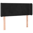 sengegavl med kanter 93x16x78/88 cm fløjl sort