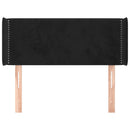 sengegavl med kanter 93x16x78/88 cm fløjl sort