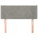 sengegavl med kanter 103x16x78/88 cm fløjl lysegrå