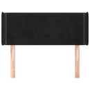 sengegavl med kanter 103x16x78/88 cm fløjl sort