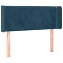 sengegavl med kanter 103x16x78/88 cm fløjl mørkeblå