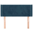sengegavl med kanter 103x16x78/88 cm fløjl mørkeblå