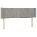 sengegavl med kanter 147x16x78/88 cm fløjl lysegrå