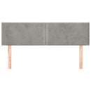 sengegavl med kanter 147x16x78/88 cm fløjl lysegrå