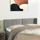 sengegavl med kanter 147x16x78/88 cm fløjl lysegrå