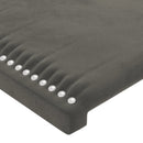 sengegavl med kanter 147x16x78/88 cm fløjl mørkegrå